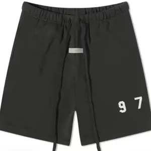 Stylish Casual Essen-tials Sweatshort  'Iron' Black 160BT212000F Menswear Loose Fit '1977' Logo