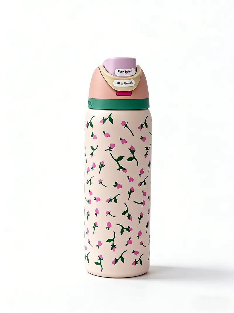 Owala FreeSip 32oz Insulated Water Bottle, Pink Ribbon Bow Print