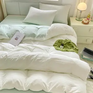 3pcs Pure Color Bedding Set, Includes 1 duvet cover and 2 Pillowcases, Zippered, Easy Wash, Soft Fabric, Suitable for All Seasons