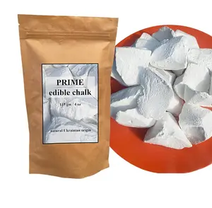 Prime Edible Chalk – Natural Crunchy White Chalk Chunks for Eating, Pica Cravings & ASMR – Pure Ukrainian – Eco Kraft Packaging – 4oz (115g)