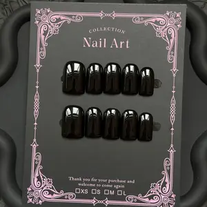 10pcs Square Nail Art Stickers, Y2K Style Midnight, Glossy Moisturizing, Luxurious Texture, Perfect Gift for Women and Girls