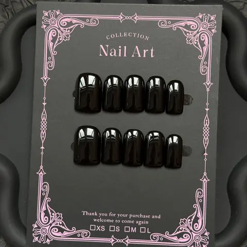 10pcs Square Nail Art Stickers, Nail Designs, Y2K Style Midnight, Glossy Moisturizing, Luxurious Texture, Perfect Gift for Women and Girls