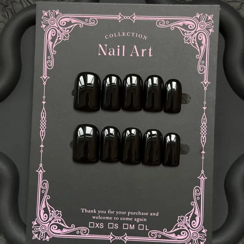 10pcs Square Nail Art Stickers, Nail Designs, Y2K Style Midnight, Glossy Moisturizing, Luxurious Texture, Perfect Gift for Women and Girls