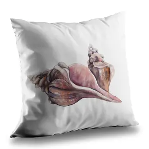 Begin Home Decor C1PC1414P8MZBG 14 x 14 in. Horse Conch Seashells Bathroom Coastal Throw - Home Decor