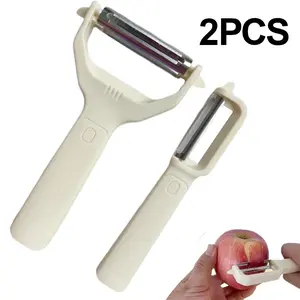 2026 New 2-In-1 Peeler Vegetable Peeler, Multifunction Julienne Peeler for Kitchen, Kitchen Gadgets, Kitchen Fruit Peeling Chopping Tool, Cooking Accessory, Fruit, Veggie, Potatoes Peeler, Sturdy (2PCS)