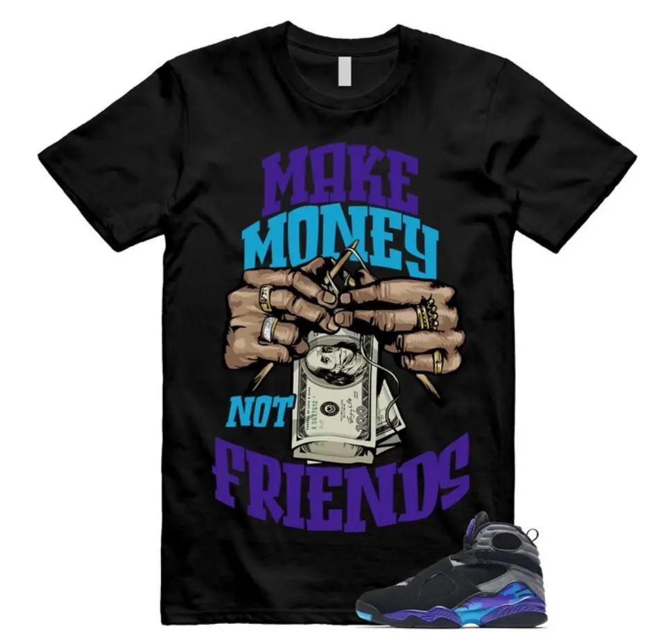 8 Aqua Black Concord Iron Grey Aquatone Purple T Shirt Match MAKE MN, Aqua 8 Black Outfit, Trending Shirts, Top Tshirt