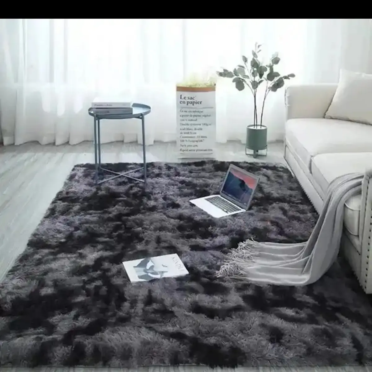 Tie-dye Gradient Carpet Plush Carpet Living Room Decoration Fluffy Rug Thick Bedroom Mat Nordic Fluffy Mats Home Improvement