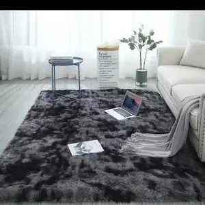 Tie-dye Gradient Carpet Plush Carpet Living Room Decoration Fluffy Rug Thick Bedroom Mat Nordic Fluffy Mats Home Improvement