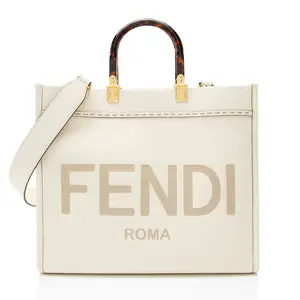 Pre-owned FENDI Leather Tote Bags Sunshine Medium Shopper Tote