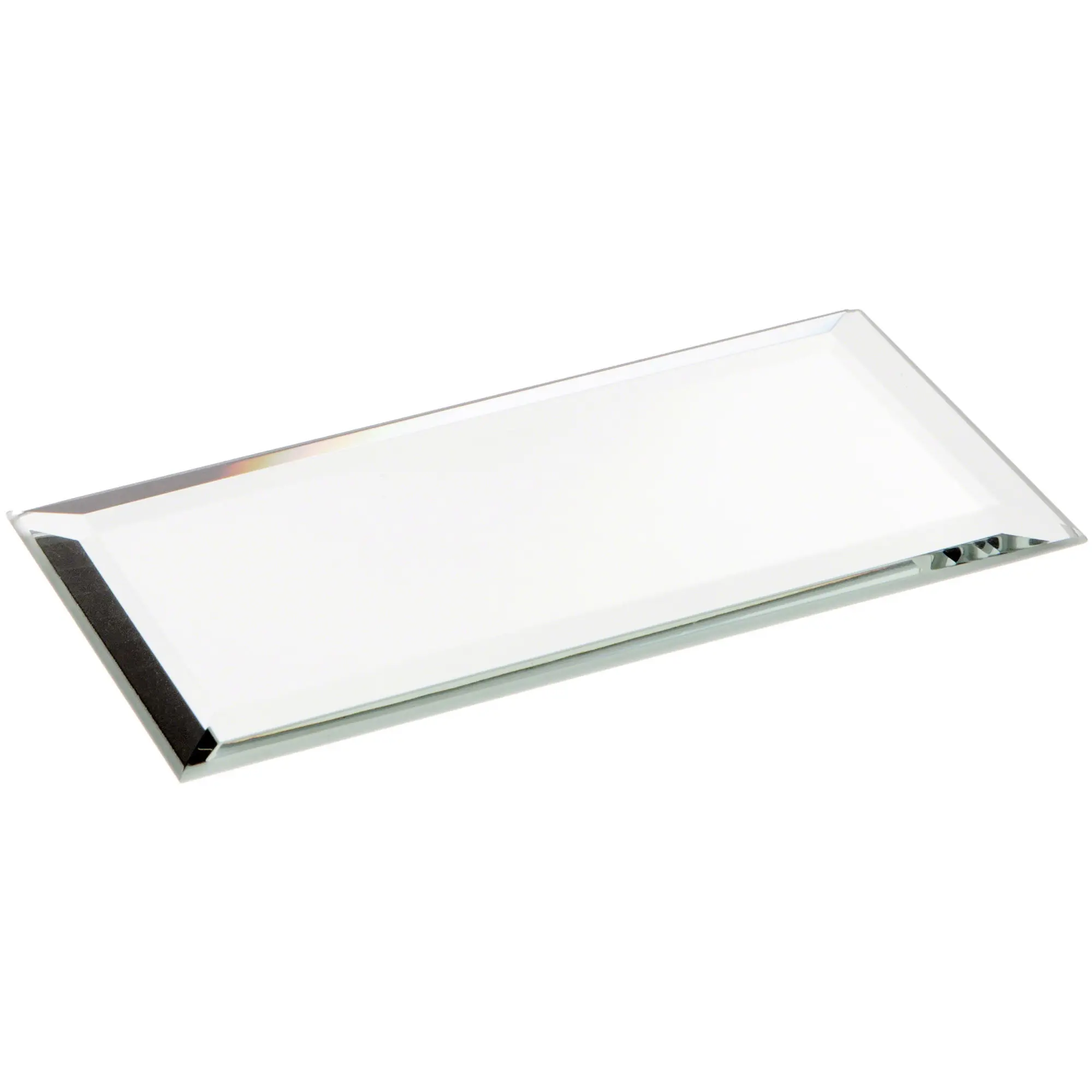 Plymor 2" x 4" Rectangle, 3mm Thick Beveled Glass Mirror