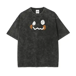“Pocket Monsters" S~5XL Oversize Unisex Washed T-Shirt for Women and Men's Unisex Fit Batik Cotton Oversize Streetwear Menswear  Super Soft Pre-Shrunk