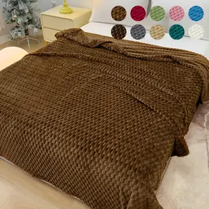 Soft Flannel Blanket, Anti-Static, Quick-Dry, Antibacterial, Skin-Friendly, Fashion 3D Design, Large Size Sofa Throw, Thick Warm Blanket