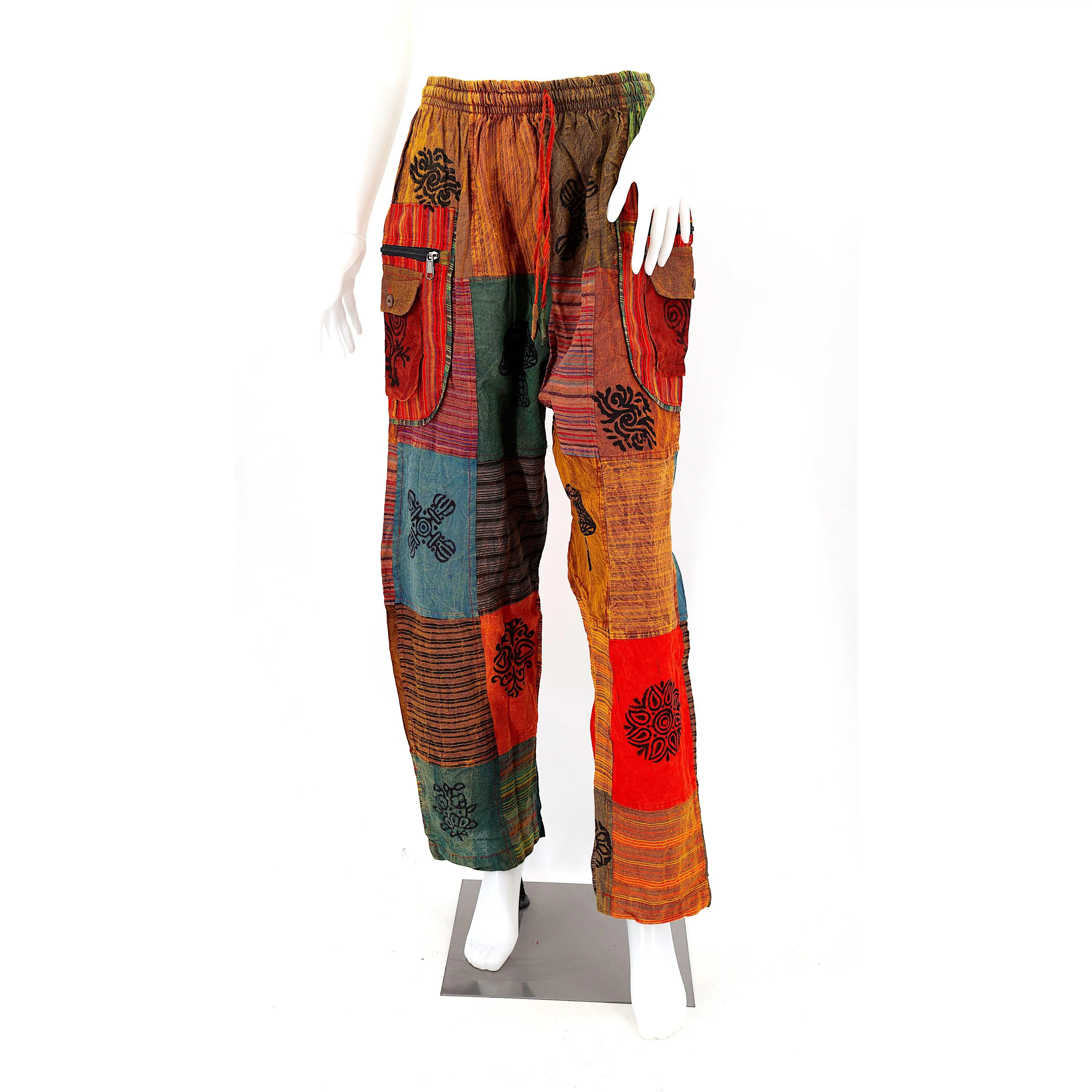 Bohemian Patchwork Harem Pants | Artisan Block Print Cotton Pants