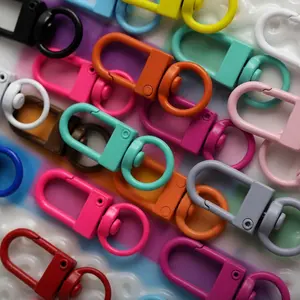 Set of 100 Colorful Metal Lobster Claw Clasps, Swivel Trigger Snap Hooks with Key Rings, DIY Jewelry & Keychain Making Accessories, Versatile Durable Connectors for Bags, Lanyards, Charms & Craft Projects