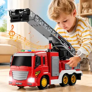 Fire Truck Toy - Fire Trucks Playset with Rotating Ladder, Sound and Light, Vehicle Toy，City Cars Toy set.
