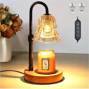 Automatic Timer Candle Warmer Lamp with Adjustable Height & 4-Level Brightness Flame-Free Scent Diffuser for Wax Melts Modern Home Decor Light for Living Room Bedroom Cozy Autumn Winter candle warmer lamp candles candle