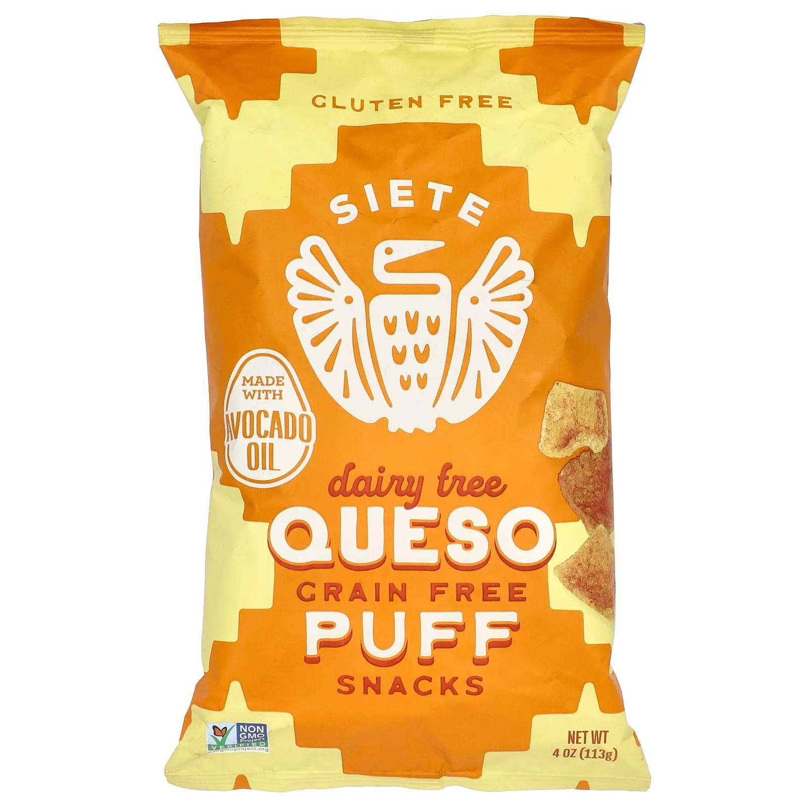 Siete Grain Free Puff Snacks, Queso, 4 oz (113 g)