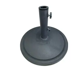 26LB Matte Black Round Base Umbrella Designed for Use with a Patio Table