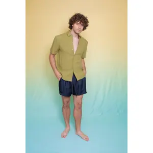 Boyfriend Linen Shirt Pistachio Man