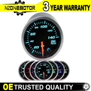 AFA Motor Oil Press Pressure Pointer Gauge 140 PSI Meter Universal 2" 52mm Lens USA Fahrenheit Water Smoked Lens High Precision Durable Aluminum