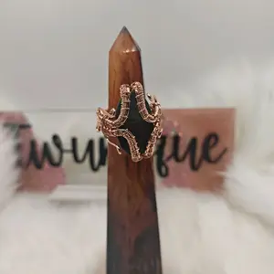 Moss Agate Ring, Dainty Band for Women, Natural Gemstone Engagement or Promise Jewelry