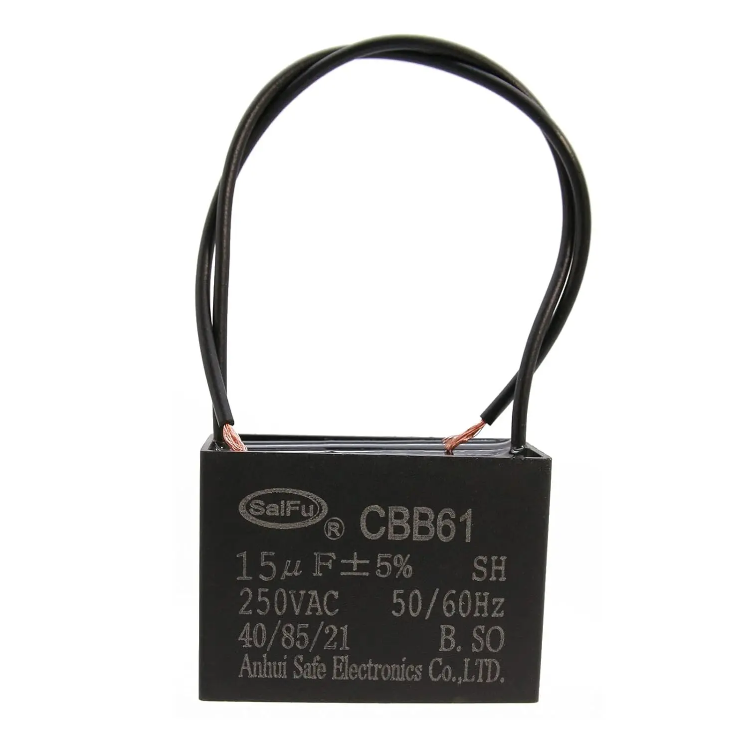 CBB61 Capacitor 15uf 250V AC Ceiling Fan 2 Wire 50/60Hz for Starting Electric Fan Generator Pump Motor