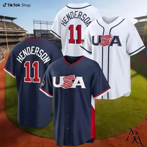Gunnar Henderson 2026 USA Baseball Jersey Navy , Classic US Baseball Jersey, Perfect for Game Day & Street Style, Men’s Women’s Sports Jersey