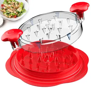Chicken Shredder, Large Pro Meat Shredder Tool Twist with Ergonomic Handle, Strong Non-Slip Base, Dishwasher Safe, Kitchen Chicken Grinder for Ground Food, Vegetables, Black&Pink