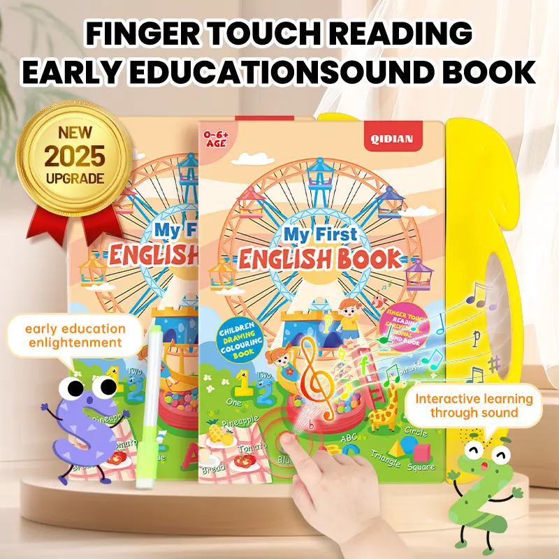 Smart Finger Touch Audio Toy – Learn English with 114 Words + 26 Letters + 15 Interactive Practices + 7 Themes + 4 Songs! Fun & Educational Learning for Kids-G
