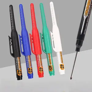 45mm Extra Long Tip Marker Pen, Waterproof Fast-Drying Permanent Marking Pen, Ideal for Woodworking, Tiles, Metal, Glass Deep Hole Markers