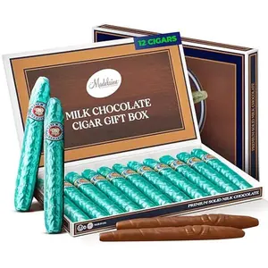 Madelaine Milk Chocolate Cigars - 12 Individualy Wrapped Cigars - Chocolate Candy Party Favors Basket Fillers - 9 Oz