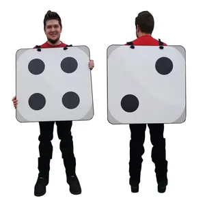 27.5x27.5 in. 2D Dice Costume Cardboard Standup, Home Decor Gaming Decor, Adjustable Strap, Easy Install