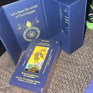 Tarot Cards Deck with Guide Book, 78 Classic Original Design, Gold Foil Tarot Cards for Beginners, Durable Card, NEW Tarot Cloth