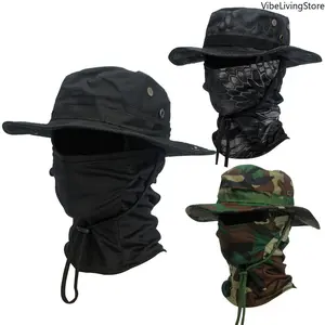Wide-brimmed Hat Balaclava Mixed Set Men Sunscreen Boonie Cap Outdoors Hiking Camping Fishing Hat Sun Hat Fisherman Hat