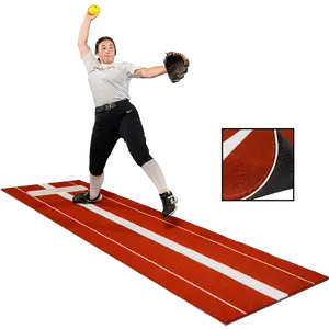 3 × 10 Elite Softball Pitching Mat - Clay