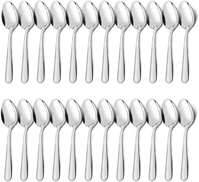 24-Piece Dinner Spoons Set (7.5 inch),Stainless Steel Spoons silverware, Dessert Spoon, Tablespoon, Silverware Spoons Only for Home, Kitchen or Restaurant