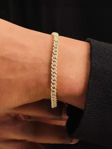 Iced Chics 5mm Miami Cuban Bracelet, Zircon Hip Hop Accessory, Unisex, Daily Wear, Street Style, Perfect Gift, All Seasons