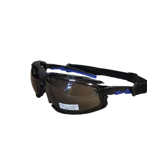 12 Pack Smoked High Impact Anti-Fog Coated Safety Glasses With Strap