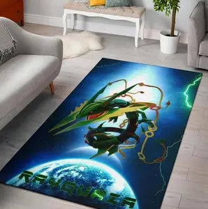 Rayquaza Ultra Universe Blue Pokemon Rug Home Decor