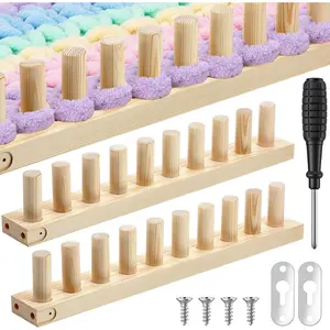 30" Chunky Blanket Loom Kit, Adjustable Size Wooden Loom Kit for Blankets DIY  Extra  Chunky Yarn Crochet Knitting Tool Making Blanket 2 Packs
