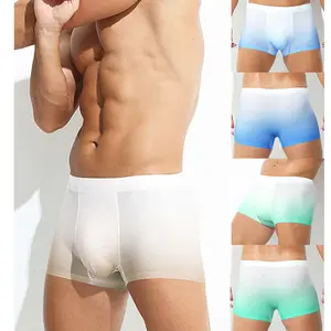 3 Pack Men‘s Ice Silk Underwear With Ball Poucn,Men Boxer Briefs,Men Trunks Underwear Cool Underpants Breathable Underwear Menswear