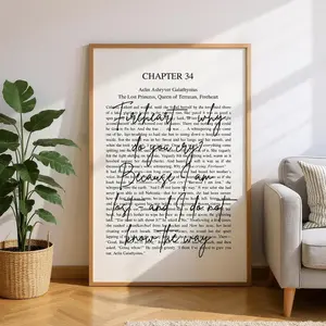 [Bookish Wall Art_SALES UPTO 50%_unframed poster] Fireheart Quote Print Throne of Glass Sarah J Maas Book Gift Wall Art Fantasy Literature Poster Printed Home Decor