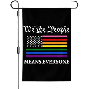 We The People Rainbow Pride Garden Flag 12x18 Inch Diversity Garden Flag for Outdoor Decoration Yard Small Flag Gay LGBT