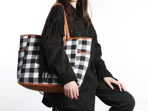 MONOBLANKS Checkered Leopard Mother-Daughter Bag Set | Matching Backpack & Purse Combo