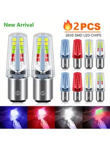 2pcs 1157 Bay15d LED Brake Light, Motorcycle LED Parking Tail Light, Flashing Warning Reversing Stop Lamp, Turn Signal Light, Motorcycle LED Lights