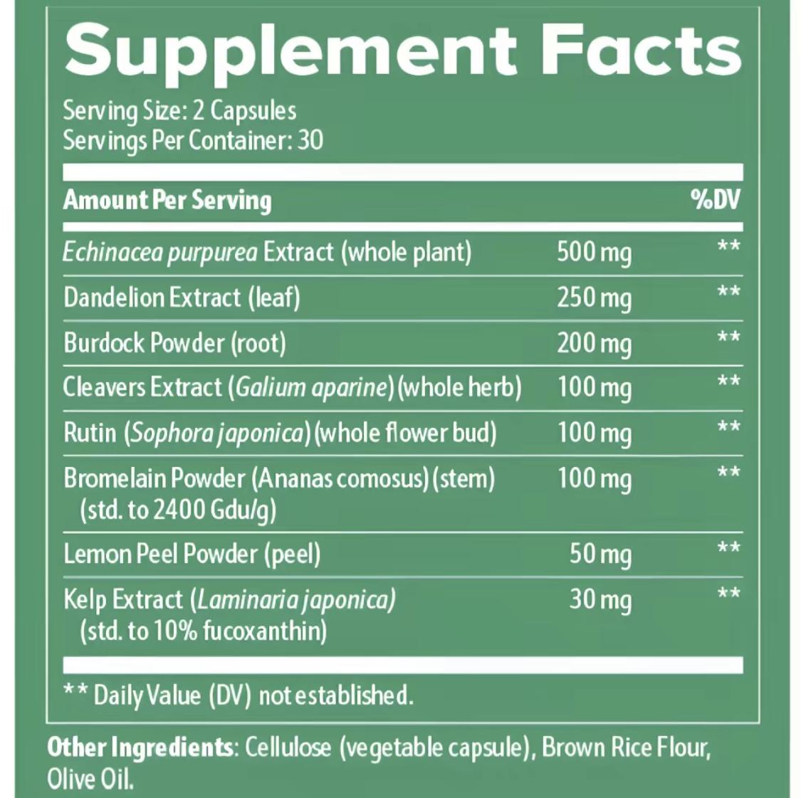 Sculptique Lymphatic Drainage Capsules - Supports Body's Natural Lymphatic Cycle Helps Remove Excess Fluids and Toxins, Supports Natural Lymphatic Cycle - Antioxidant & Detox Binder Supplement