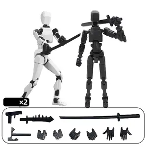 8-Piece Abs Action Figures Set, 3D Trendy Toys, Multi-Jointed Design, Articulated Figures, DIY Assembly Digital Figure Statue, Ideal Desktop Decor Gift, Articulating Figures