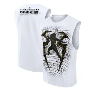 WWE Roman Reigns Tribal Chief 3D Tank Top White Samoan Tribal Tattoo Silhouette Print Unisex Streetwear Casual Sport Fan Gift Men Women All Season