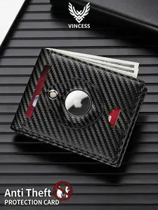 Vincess Men's Ultra-Thin Flip Wallet, Rfid Shielded, Anti-Theft, Large Capacity, Rfid Blocking Bifold, Leather Bifold Card Holder, Slim Minimalist Credit Card Case