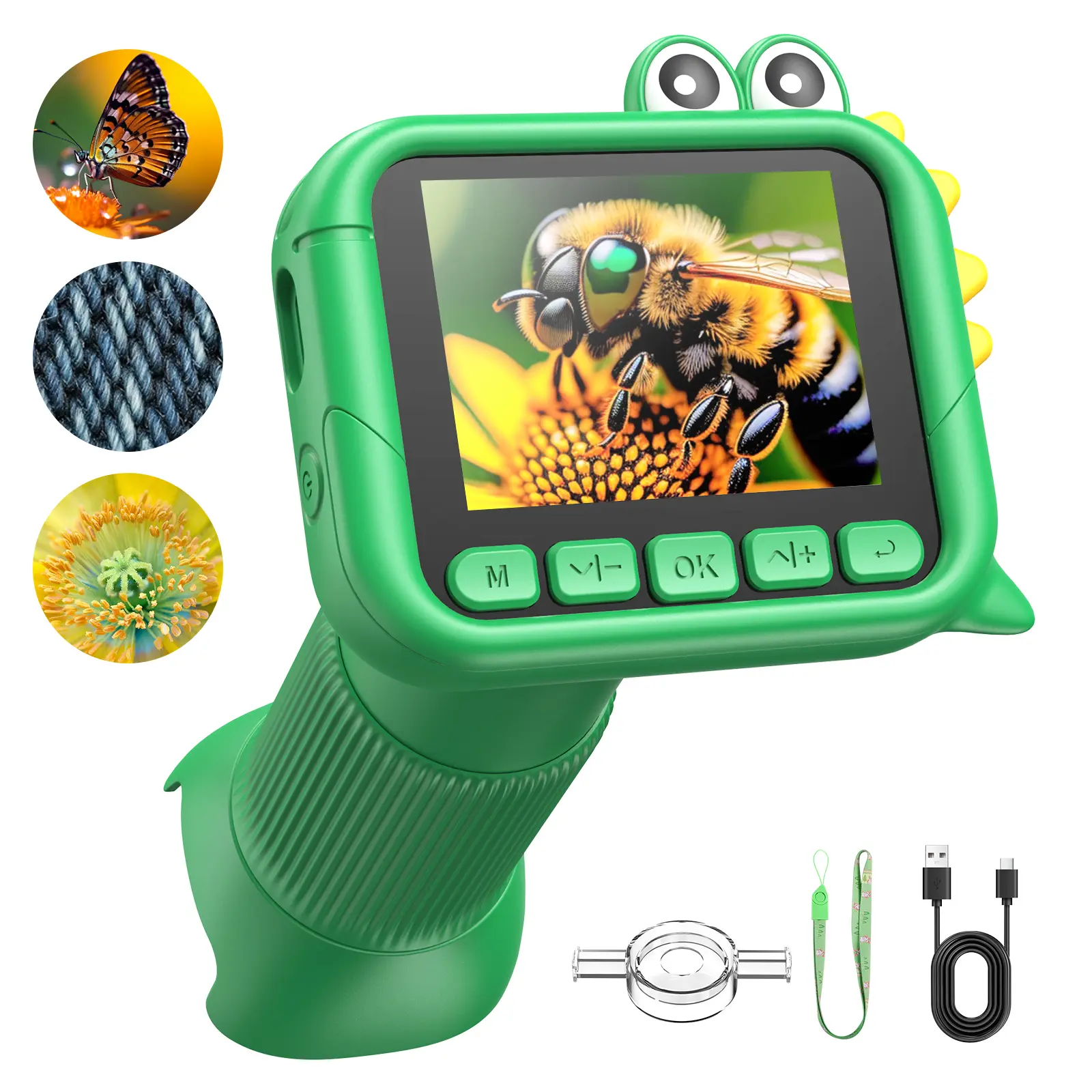[BackToSchool]Kids Microscope Pocket Microscope -1000X Portable Microscope for Kid | Photo and Video Mini Microscopes | 2.4'' Digital Little Scientist Microscopes for 3-10 Age Years Old Boys Girls Toys Gifts